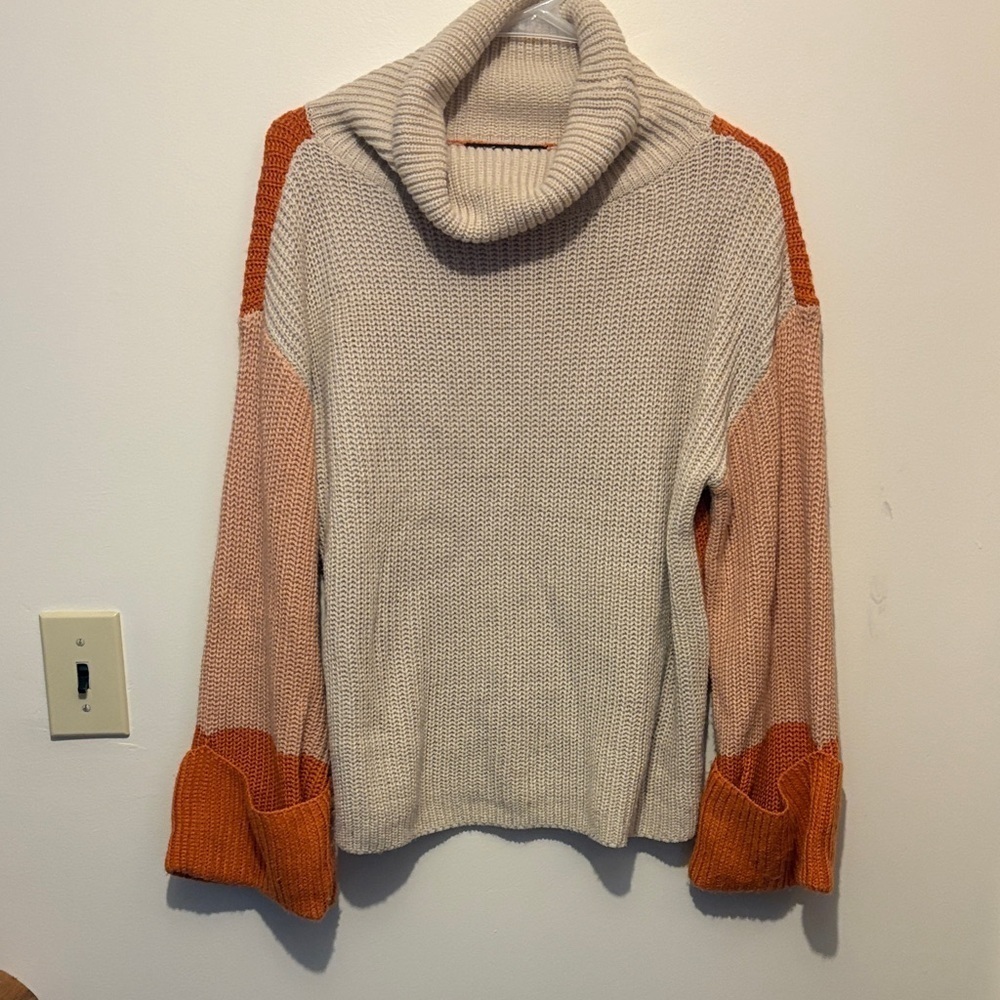 Cabincore Colorblock Turtleneck Sweater | Soft Girl | Scandi | Minimalist - Picture 2 of 7
